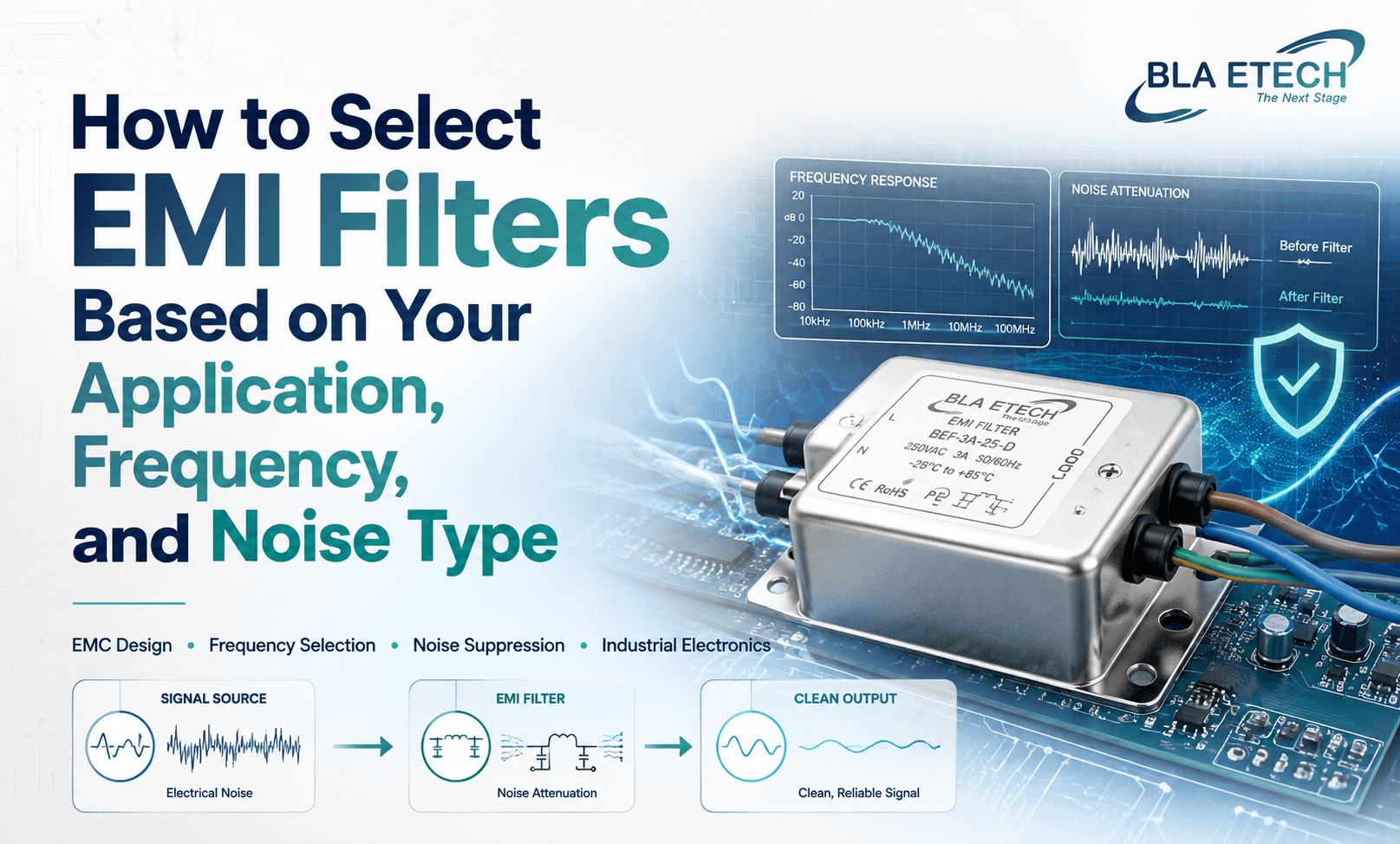 How to Select EMI Filters Based on Your Application, Frequency, and Noise Type